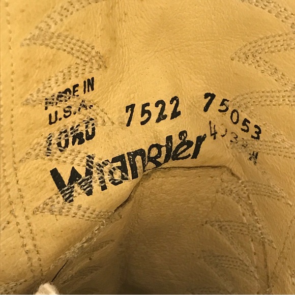 Wrangler Cowboy Western Brown Leather Oil Resistant Boots Men’s Size 10.5D USA - Picture 13 of 16